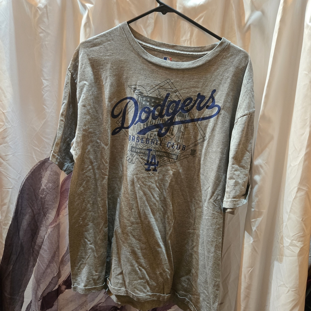 MLB Dodgers Gray Short Sleeve Tee